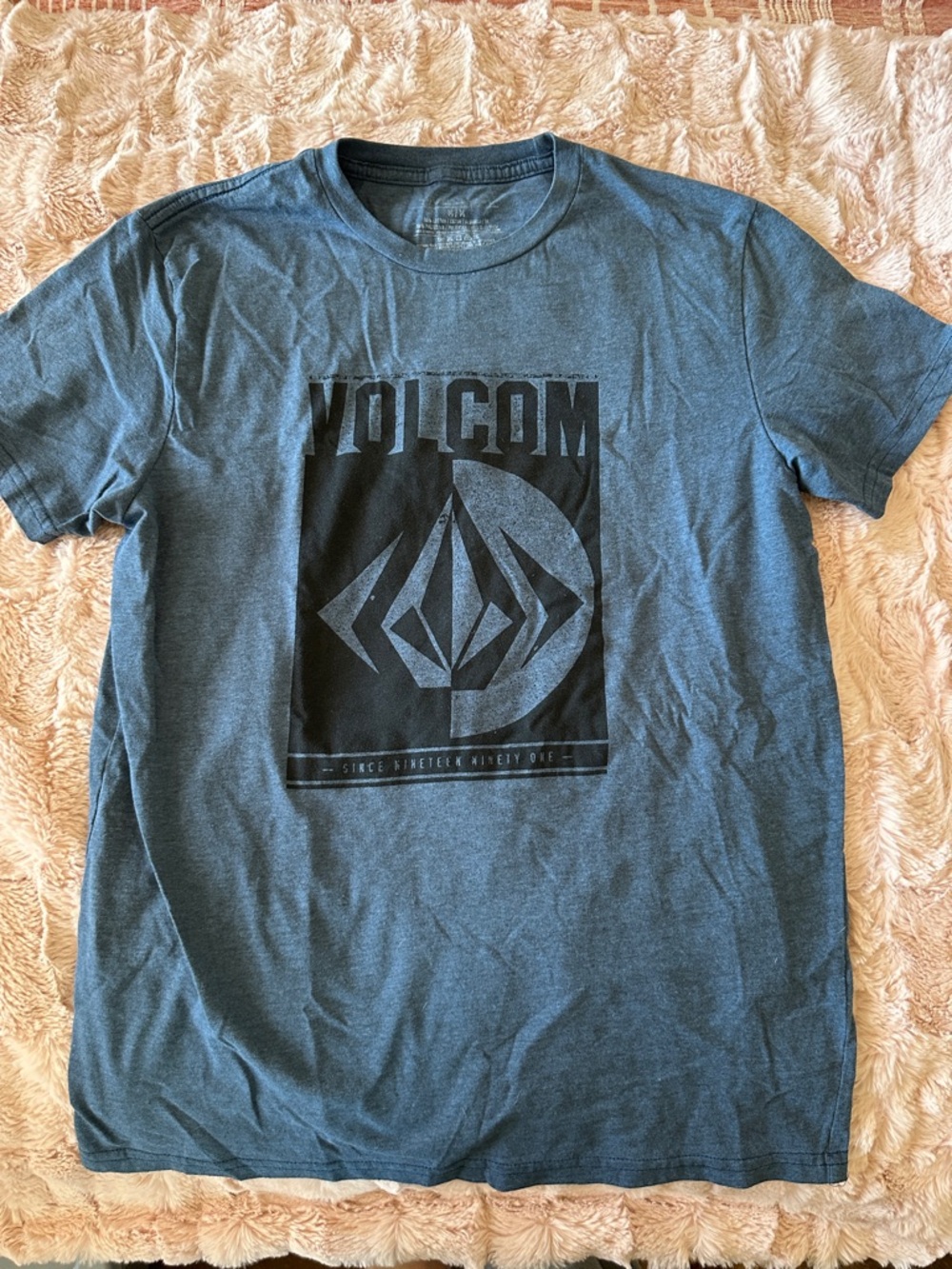 Volcom Teal Blue Graphic Logo Tee